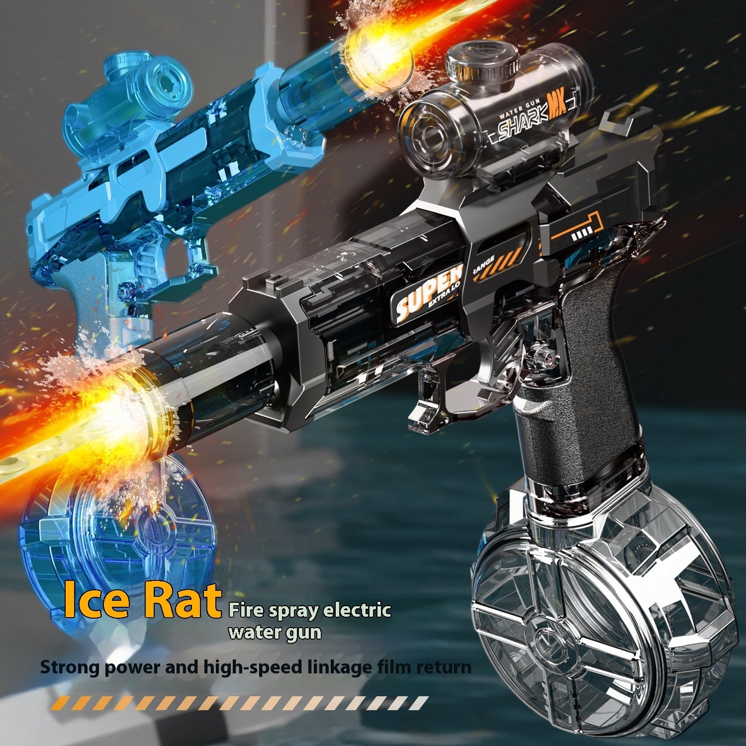 LED Lights Electric Water Guns Children Simulated Shooting Recoil Powerful Automatic Water Spray Gun Kids Summer Outdoor Toys
